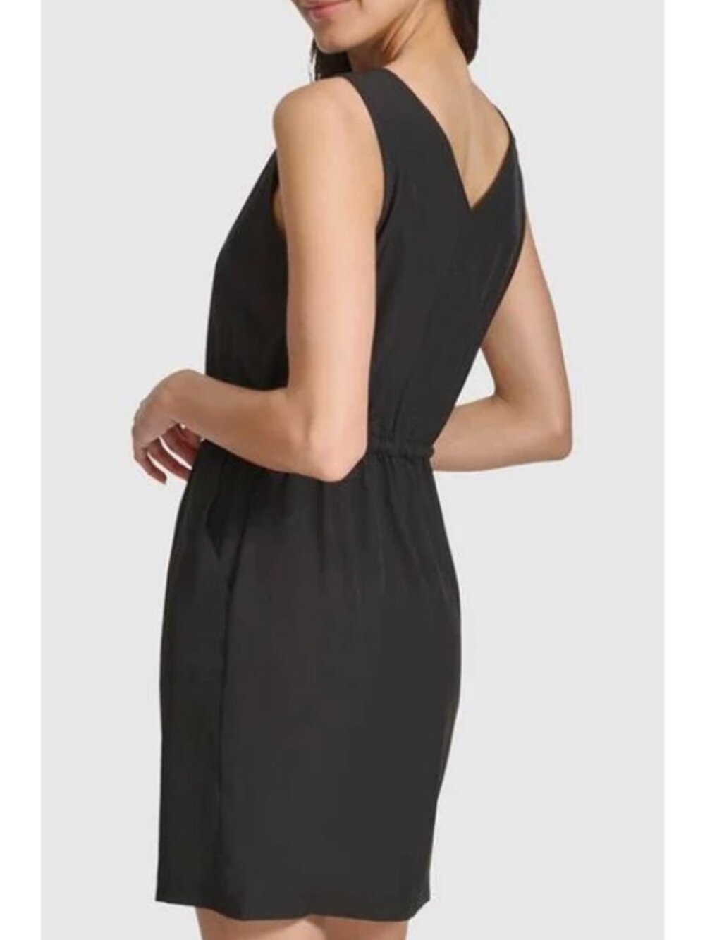 Calvin Klein Commuter Dress Sleeveless Drawstring Black Size 6 NWOT - Picture 3 of 9